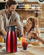 70oz Thermal Coffee Carafe, Updated Insulated Stainless Steel Coffee Carafes for Keeping Hot Coffee & Tea Hot Beverage-12Hours, Double Walled Vacuum Coffee Carafe