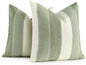 AmHoo Pack of 2 Farmhouse Stripe Check Throw Pillow Covers Set Case Cotton by AmHootextile