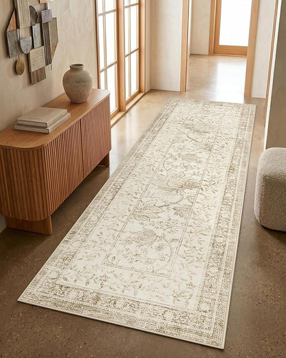 GarveeHome Vintage Beige Non-Slip Washable 2x6 Kitchen Runner Hallway Rug by GarveeHome