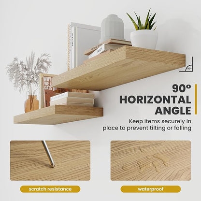 Acovy 55 Inch Floating Shelves, 9.3" Deep Floating Shelf Wall Mounted, Rustic - Image 5