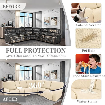 100% Waterproof Sectional Recliner Couch Covers - Image 5