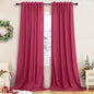 Pitalk Hot Pink Semi Sheer Curtains 96 Inch Long 2 Panel Set Rod Pocket Back by Pitalk