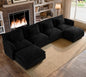 ELUCHANG 150" Modular Sectional Sofa, Comfy Deep Seat Cloud Couch, 6 Seater U by ELUCHANG