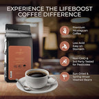 Lifeboost Pumpkin Spice Coffee Whole Bean – Organic, Low Acid, Non-GMO - Cozy Fall Time Blend – Single Origin Medium Roast, Mycotoxin-Free Flavored Coffee, 12 oz
