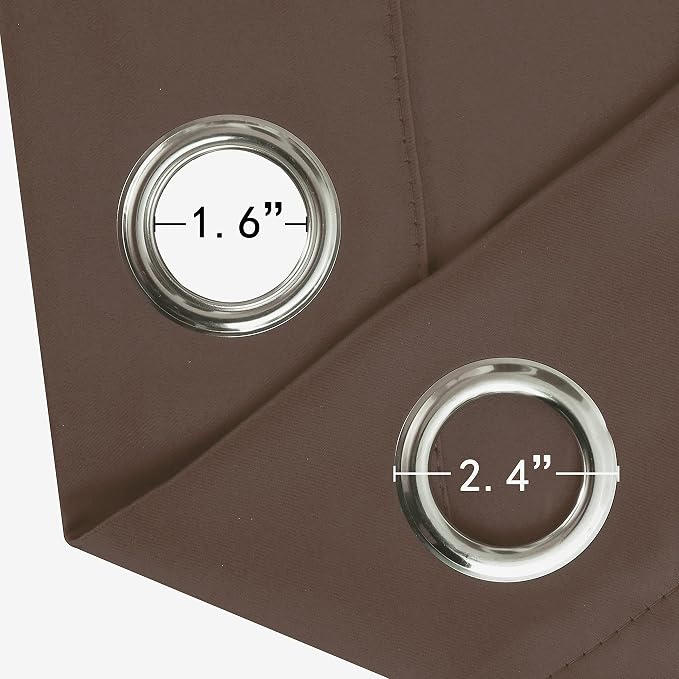 Blackout Curtains 52 x 45 inch/Chocolate Brown Curtains Set of 2 Panels/Thermal - Image 5