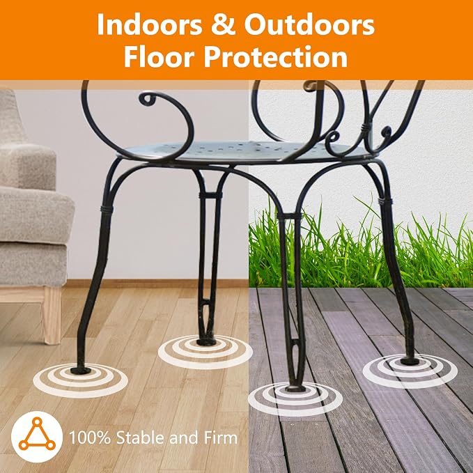 36-Pack Wrought Iron Patio Furniture Feet Caps 1-1/2 inch Round Plastic Outdoor - Image 5