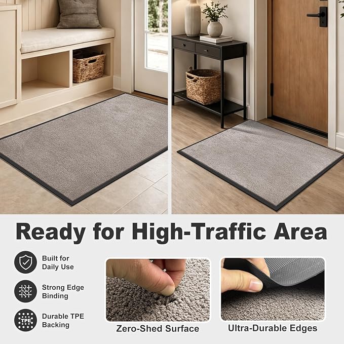 Super Absorbent Front Door Mat, 29.5" x 17", Non-Slip Washable Indoor Doormats - Image 7
