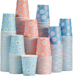 300 Pack Paper Cups 8 oz, Disposable Coffee Cups, Paper Coffee Cups 8 oz, Colourful Hot/Cold Beverage Drinking Cup for Water Juice or Tea, Office Party Home Travel - Daisy