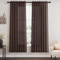 Coffee Linen Curtains for Living Room Back Tab Light Filtering Privacy Semi by Nanspring