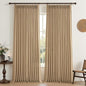 Rust Brown Pinch Pleated Thick Linen Curtains 90 Inches Long by PleatedDrapes