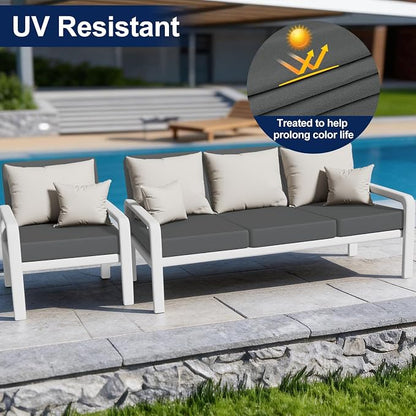 Smiry Waterproof Patio Cushion Covers, Stretch Outdoor Furniture Covers | Couch - Image 3