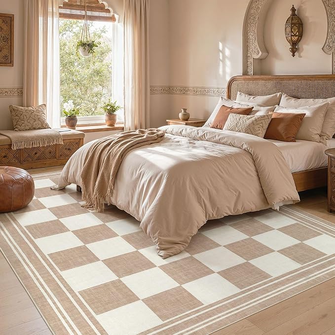 cotiled 6x9 Area Rugs for Living Room: Boho Washable Rug for Dining Room | - Image 6