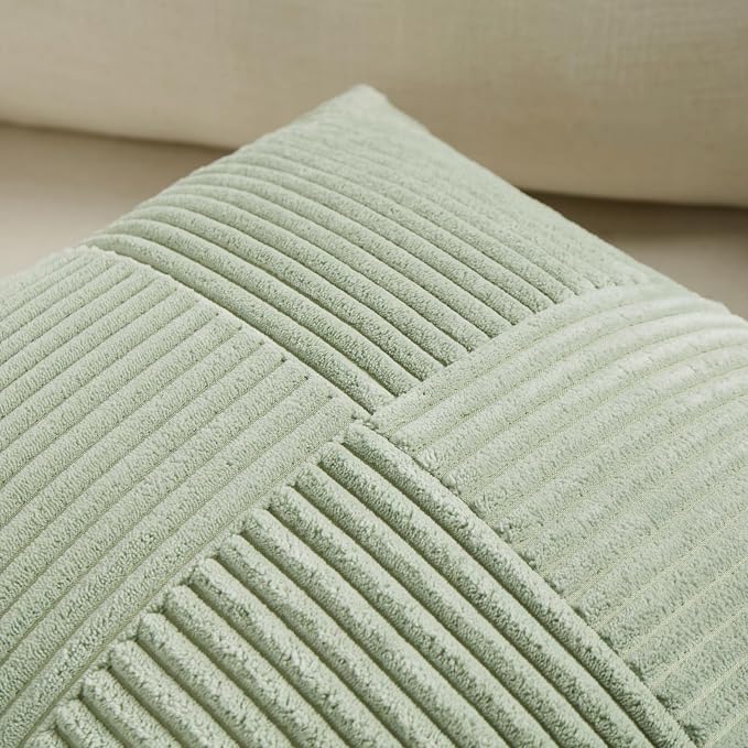 Fancy Homi 2 Packs Sage Green Lumbar Decorative Throw Pillow Covers 16x32 Inch - Image 3
