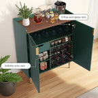 Wine Bar Cabinet Sideboard Buffet Cabinet with Wine Rack & Coffee Bar Station - Adjustable Shelves, Glass Holder and Storage Drawers for Kitchen, Dining Room, Living Room Green