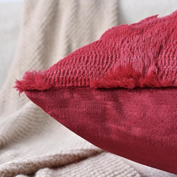 Set of 2 Soft Moroccan Throw Pillow Covers 24x24 Inch Plush Boho Decorative - Image 6