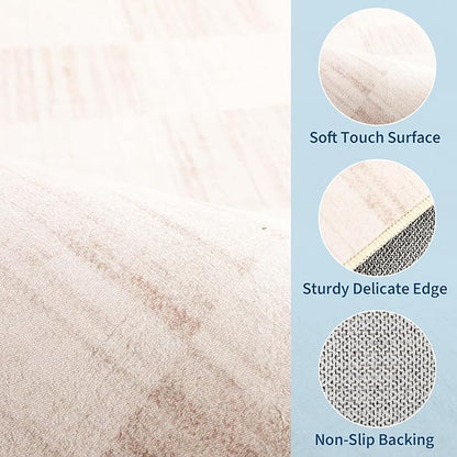 GarveeHome Beige Checkered Rug 6x9 Area Rugs Living Room Checkerboard Rug | - Image 6