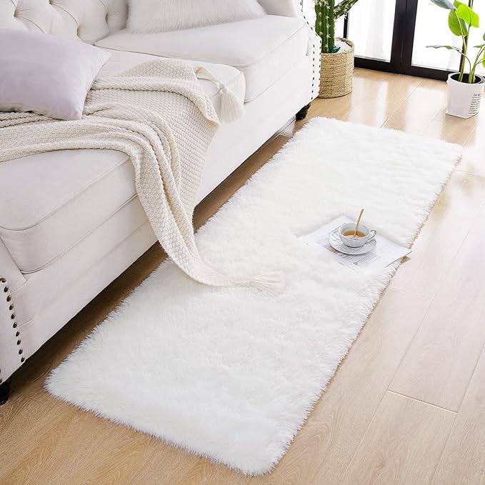 Chicrug Soft Runner Rug for Bedroom Living Room Plush Fluffy Rugs 2x6 | Shag - Image 4