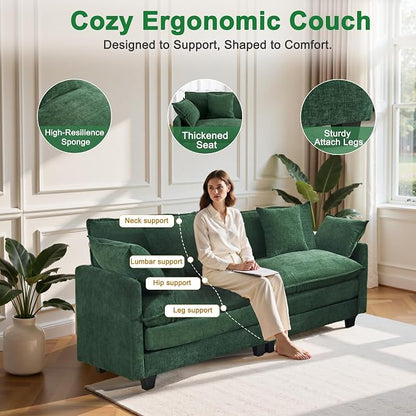 77" Cloud Chenille Sofa Set - Image 6