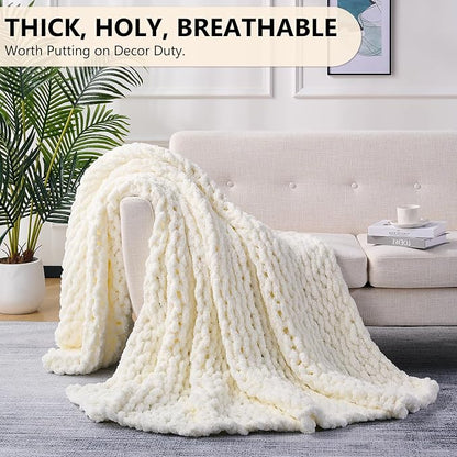 L'AGRATY Chunky Knit Throw Blanket - Image 5