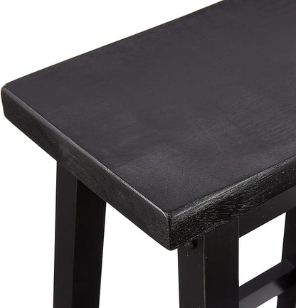 Amazon Basics Solid Wood Saddle-Seat Counter Height Bar Stools - Image 4