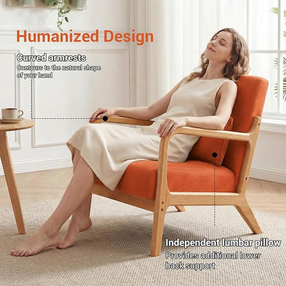 Mid Century Accent Chair, Comfy Arm Chair - Image 4