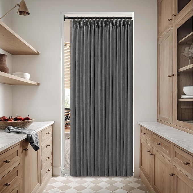 Pinch Pleat Modern Charcoal Grey Semi Sheer Thick Linen Curtains 50Wx80L | - Image 7
