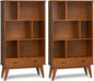 SIMPLIHOME Draper 35 inch Mid-Century Modern 6 Cubbie Bookcase by SimpliHome