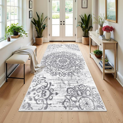 HEBE Hallway Runner Rug 3'x6', Washable Non Slip Kitchen Rug Runner | Soft Boho - Image 9