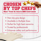 KITCHEN PERFECTION S Silicone Smoker Oven Gloves for Women -Extreme Heat Resistant BBQ Gloves -Handle Hot Food Right on Your Grill Fryer |Waterproof Oven Mitts Cooking Gloves |Superior Set+3 Bonuses