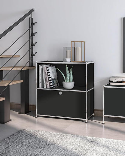 32.5-Inch Flip-Top Side Table & Buffet Cabinet - Image 8