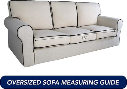 PureFit Stretch Oversized Couch Covers Fleece Sofa Slipcovers Gray | 1-Piece - Image 6