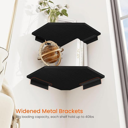 Homode Corner Floating Shelves, Corner Shelves Wall Mounted - Image 6