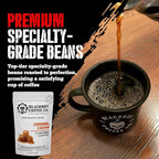 Blackout Coffee Caramel Cream Flavored Coffee - Ground Coffee, Fresh Roasted In the USA,12 oz pouch