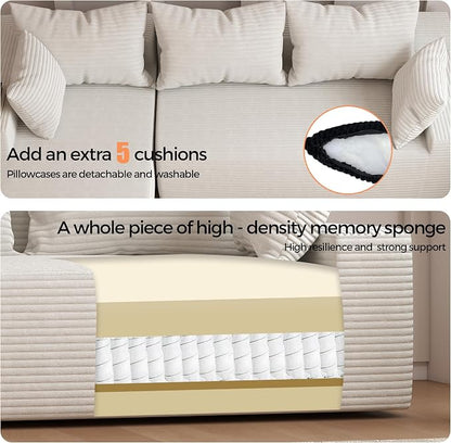 108"Modern Sectional Sofa, Modular Convertible L-Shape Sofas, Upholstered - Image 5