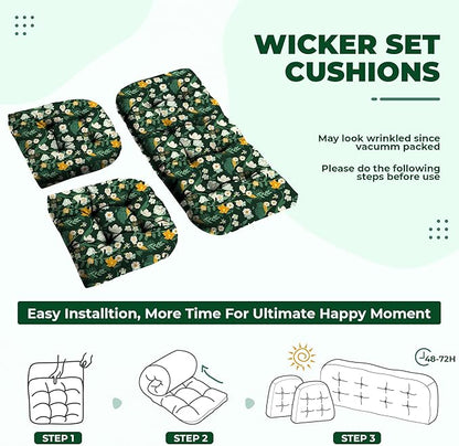 DANGHOOGY Wicker Chair Cushions, Waterproof Outdoor Loveseat Cushions - Image 6