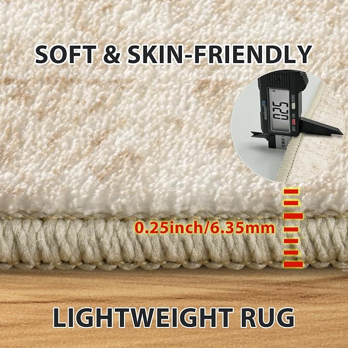 Aelenmu 10x14 Area Rugs for Living Room Washable Dining Room Beige | Modern - Image 6