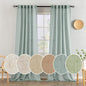 MIULEE Sea Green Linen Curtains 52x96 Inch Long Soft Thick Linen Textured | by MIULEE