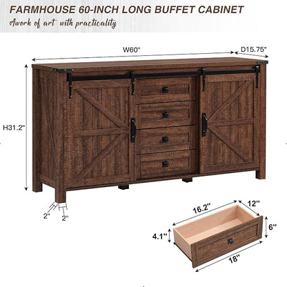 T4TREAM Farmhouse Sideboard Buffet Cabinet - Image 2