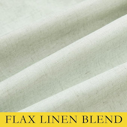 NICETOWN Sage Green 100% Blackout Linen Texture Curtains 90 inches Long 2 Panels - Image 8