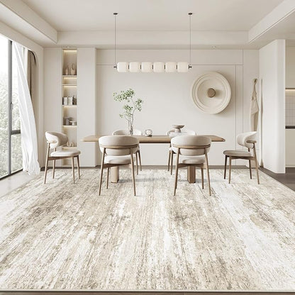 Washable Rug 9x12 Area Rugs for Living Room: Large Neutral Soft Rug Abstract - Image 7