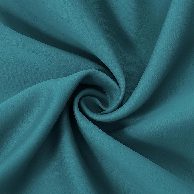 Blackout Curtains 66 x 84 inch/Sea Teal Curtains Set of 2 Panels/Thermal - Image 5