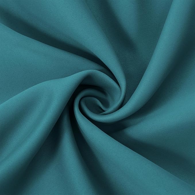 Blackout Curtains 66 x 95 inch/Sea Teal Curtains Set of 2 Panels/Thermal - Image 5