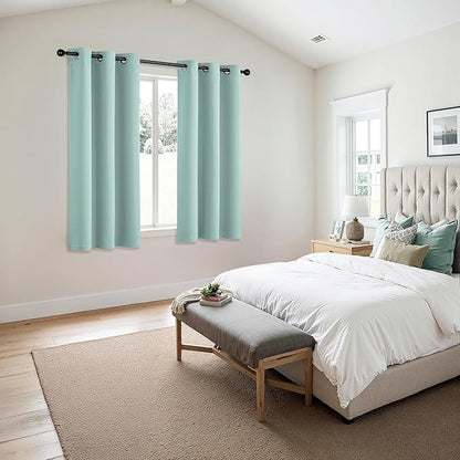 MIULEE Blackout Curtains for Bedroom 2 Panels 40 x 54 Inch Long Aqua | Thermal - Image 6