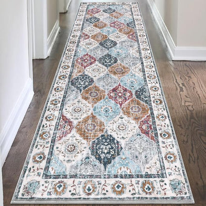HEBE Hallway Runner Rug 2'8''x8', Washable Non Slip Kitchen Rug Runner | Soft - Image 7