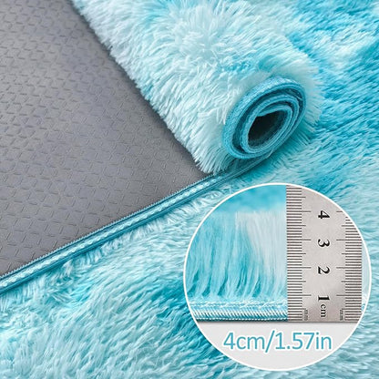 Tie-Dyed Sky Blue 2x6 Machine Washable Runner Rugs - Image 4