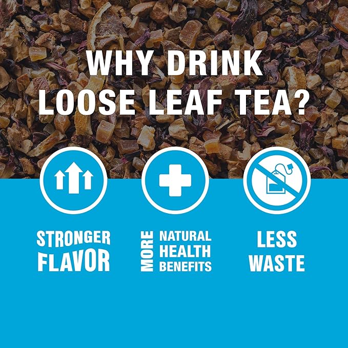 Tiesta Tea - Citrus Sunburst, Loose Leaf, Tropical Citrus Herbal Tea, Premium Blend, Non-Caffeinated Fruit Blend, Make Hot or Iced & Brews Up to 200 Cups, 16 Ounce Resealable Bulk Pouch