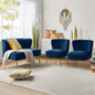 HULALA Home 3 Piece Velvet Living Room Furniture Set, Modern Comfy Upholstered by HULALAHOME