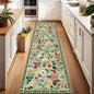 Floral Washable 2x10 Area Rugs Runner Entryway Hallway LightGreen | Flower by RELEANY