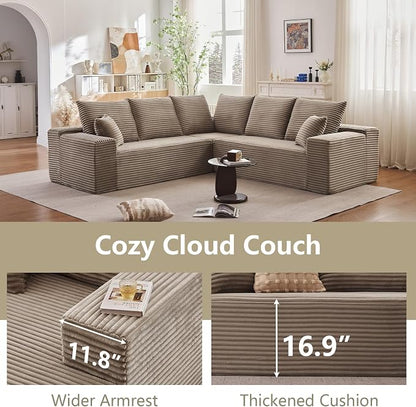 Sectional Cloud Couch for Living Room, Modular Floor Deep-Seat Sofa, Big Comfy - Image 8