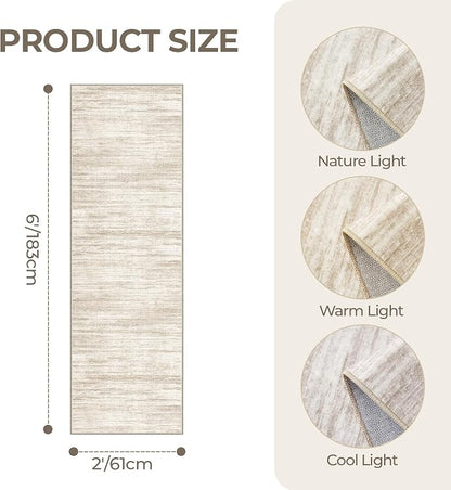 2x6 Runner Rug Non Slip, Washable Hallway Runner Rug, Nursery Room, Soft Runner - Image 2